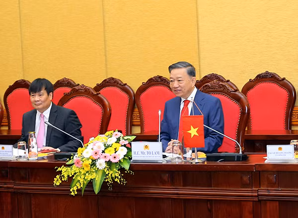 Bộ trưởng Tô Lâm phát biểu tại buổi làm việc.