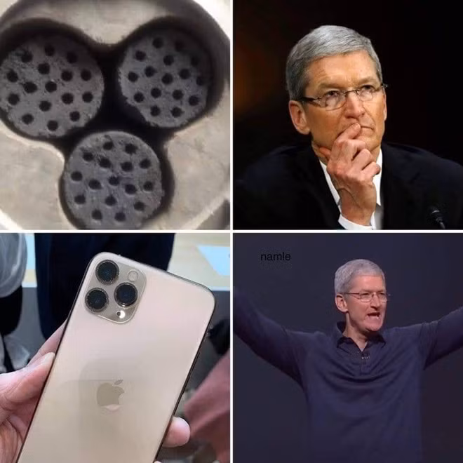 Tim Cook bế tắc khi tìm thiết kế mới cho camera của iPhone. Không phải quá lo bởi chỉ cần "bắt chước" bếp than tổ ong của Việt Nam là ổn.