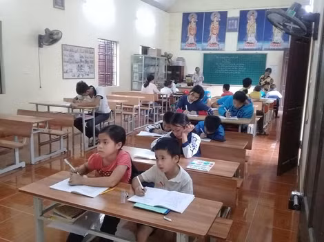 Lớp học tình thương của cô giáo Lê Thị Hòa.