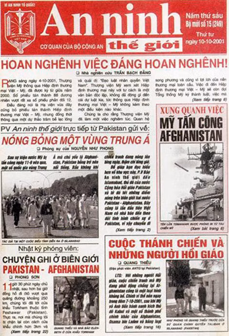 Cuộc chiến của Mỹ ở Afghanistan bùng nổ, những bài viết của hai nhà văn, nhà báo Nguyễn Quang Thiều và Nguyễn Như Phong từ Pakistan gửi về luôn được đăng tải trên trang nhất của tờ ANTG, góp phần đưa lượng phát hành của tờ báo lên "đỉnh": 720.000 bản/số.