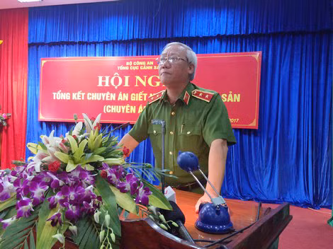 Trung tướng Nguyễn Công Sơn phát biểu tại Hội nghị tổng kết chuyên án. Trung tướng Nguyễn Công Sơn phát biểu tại Hội nghị tổng kết chuyên án.