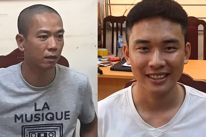 Hai bị can Phùng Hữu Mạnh và Hoàng Ngọc (từ phải sang).