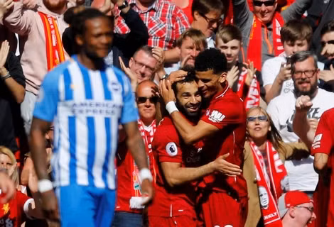 Salah ghi bàn mang về chiến thắng cho Liverpool trước Brighton.