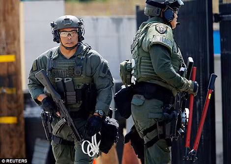 Cảnh sát tại hiện trường vụ án ở San Diego.