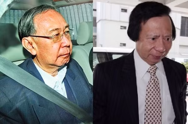 Bị cáo Rafael Hui (trái) và Thomas Kwok.