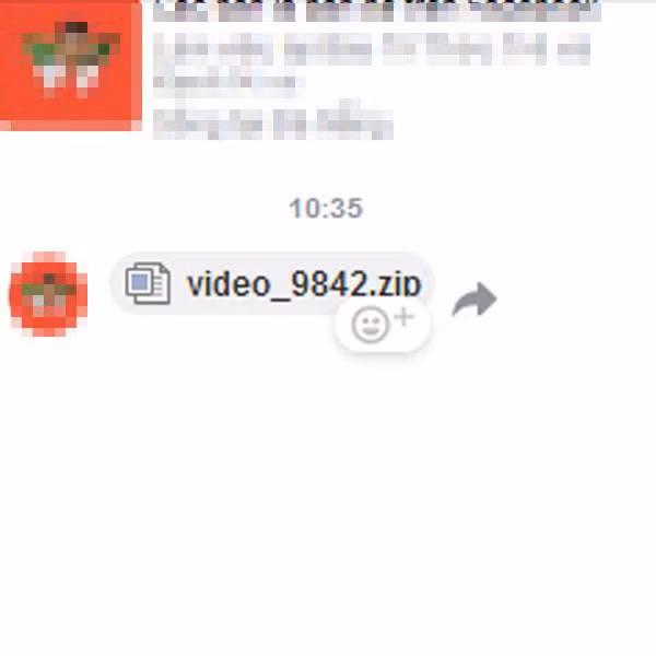 Một file chứa virus được phát tán quan Facebook Messenger.