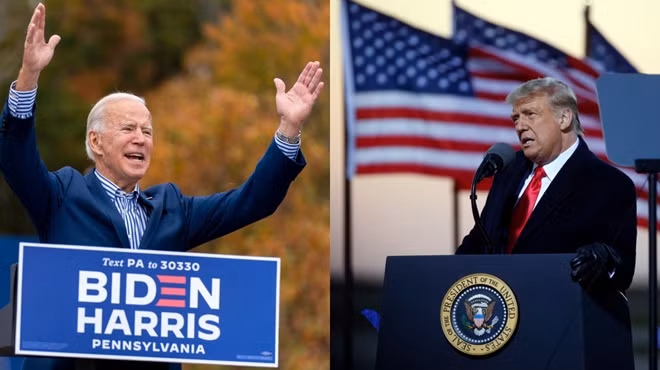 Đương kim Tổng thống Donald Trump và cựu Phó Tổng thống Joe Biden. Ảnh: Getty