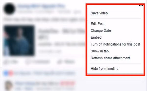 Tùy chọn xóa status biến mất trên Facebook bản web