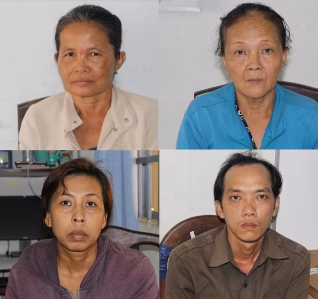Các đối tượng trong đường dây mua bán người sang Trung Quốc bị Phòng Cảnh sát Hình sự Công an Tây Ninh bắt giữ.