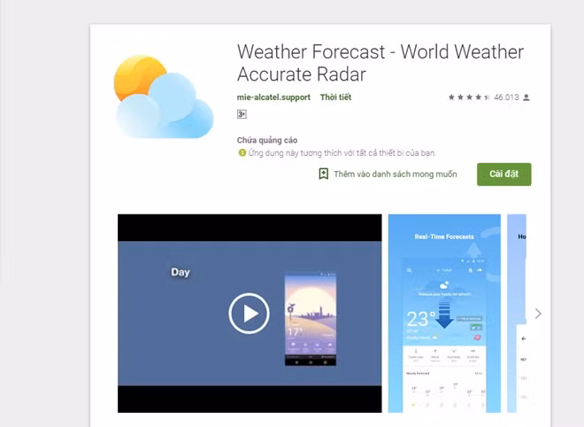 Ứng dụng thời tiết Weather Forecast - World Weather Accurate Radar