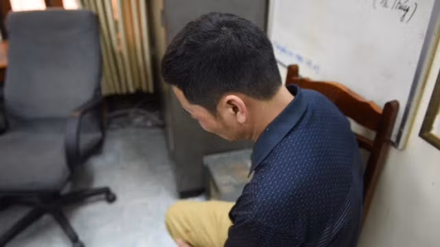 Đối tượng Lục Thanh Đồng tại cơ quan điều tra.