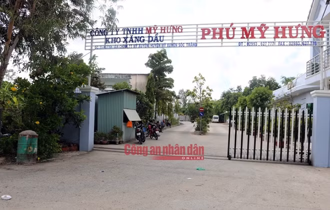 Kho xăng dầu của Công ty TNHH Mỹ Hưng tại tỉnh Sóc Trăng.
