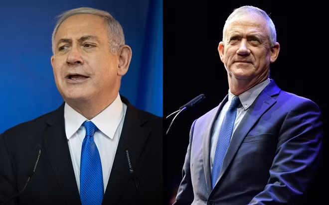 Đương kim Thủ tướng Israel Benjamin Netanyahu và ông Benny Gantz. Ảnh: Times of Israel