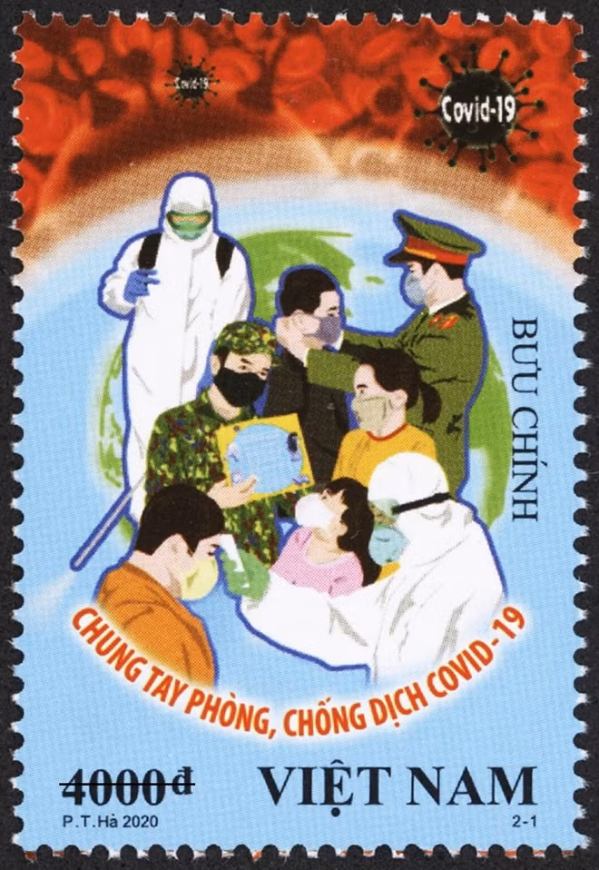 Bộ tem “Chung tay phòng chống dịch COVID-19”