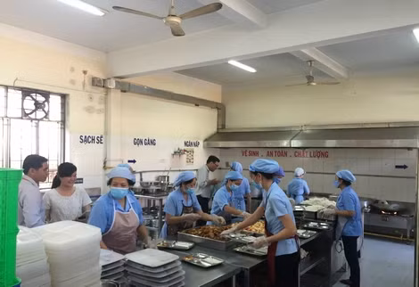 Kiểm tra vệ sinh một bếp ăn tập thể. Kiểm tra vệ sinh một bếp ăn tập thể.