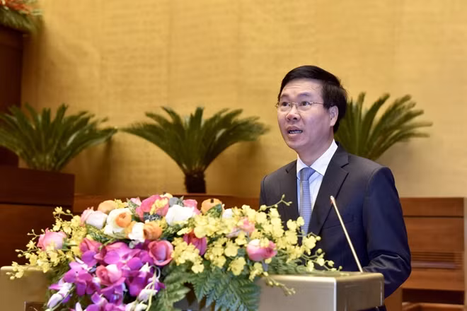 Ủy viên Bộ Chính trị, Thường trực Ban Bí thư Võ Văn Thưởng: Trong quá trình nghiên cứu học tập Nghị quyết phải đề cao tinh thần tự học, tự nghiên cứu, ý thức tự giác gương mẫu của cán bộ đảng viên, nhất là người đứng đầu các cấp ủy, tổ chức Đảng. Ản: VGP/Nhật Bắc