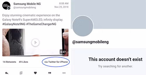 Dòng Tweet bi hài của Samsung khi quảng cáo về Note 9 Dòng Tweet bi hài của Samsung khi quảng cáo về Note 9