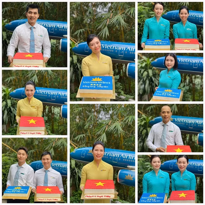 Hình ảnh Cờ đỏ Sao vàng và biểu tượng Vietnam Airline trên các chuyến bay góp phần quảng bá hình ảnh Việt Nam.