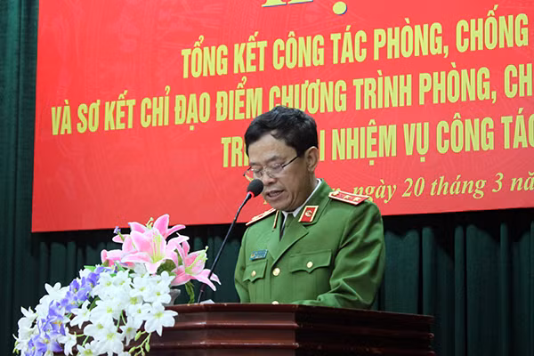 Trung tướng Trần Trọng Lượng, Phó Tổng cục trưởng Tổng cục cảnh sát, quyền Thủ trưởng Cơ quan cảnh sát điều tra Bộ Công an phát biểu tại Hội nghị.
