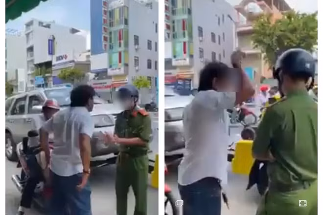 Ông T.Q.D lăng mạ Công an phường Cầu Kho, quận 1, TP.Hồ Chí Minh khi bị xử lý vi phạm.