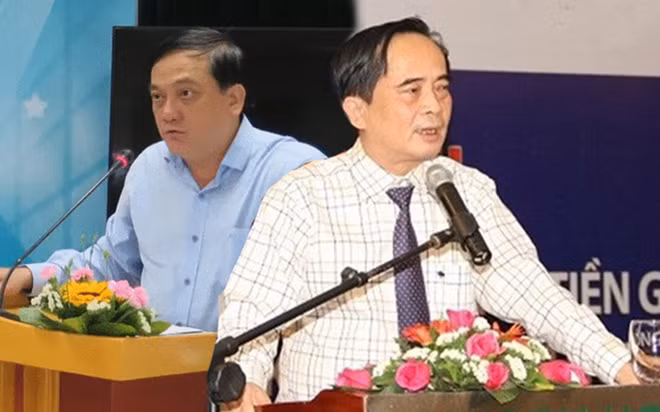 Hai nguyên Phó Tổng giám đốc BIDV, ông Trần Lục Lang (trái) và Đoàn Ánh Sáng.