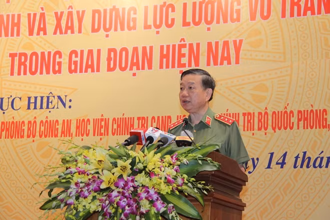 Bộ trưởng Tô Lâm phát biểu khai mạc hội thảo.