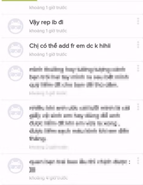Một đoạn tin nhắn bị gạ tình mà một số thành viên phát hoảng.