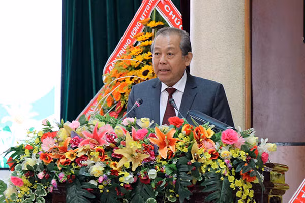 Phó Thủ tướng Thường trực Trương Hoà Bình phát biểu tại Đại hội Đại biểu các dân tộc thiểu số tỉnh Gia Lai lần thứ III năm 2019.