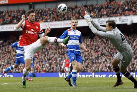 Taylor cản phá cú sút của Olivier Giroud (Arsenal) trong màu áo Reading năm 2013. Taylor cản phá cú sút của Olivier Giroud (Arsenal) trong màu áo Reading năm 2013.