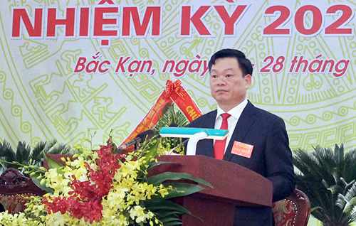 Đồng chí Hoàng Duy Chinh phát biểu tại Đại hội.