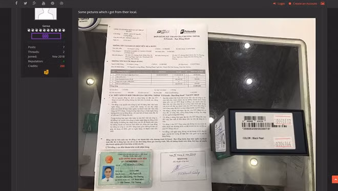 Nội dung được hacker đăng tải trên diễn đàn RaidForums. Nội dung được hacker đăng tải trên diễn đàn RaidForums.