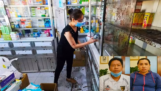Vợ chồng Chương - Thẻn thuê người 6 lần quăng mắm tôm vào tiệm thuốc tây của bà M.