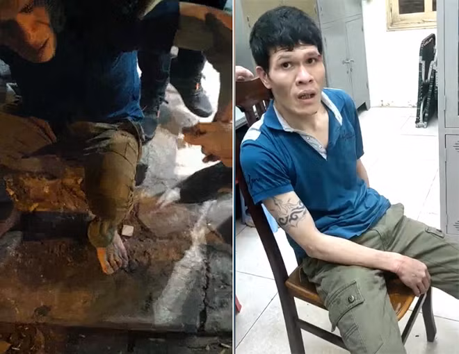 Đối tượng Đông bị bắt giữ cùng gói ma túy đá. Đối tượng Đông bị bắt giữ cùng gói ma túy đá.