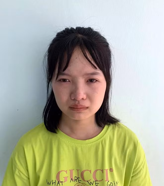 Đối tượng Bùi Thị Thương tại cơ quan Công an