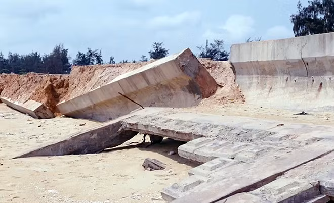 Dự án đầu tư gần 80 tỷ đồng chỉ sau vài tháng sử dụng đã sạt lở, hư hỏng