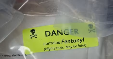 Một túi fentanyl bị thu giữ.
