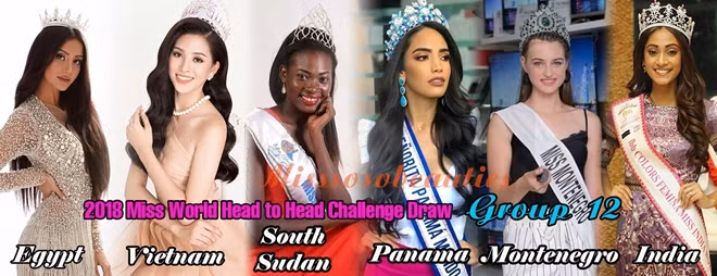 Hoa hậu Tiểu Vy thuộc nhóm 12 cùng các đại diện: Egypt, South Sudan, Bahama, Montenegro, India. Đây được đánh giá là một trong những nhóm mạnh nhất của dàn thí sinh năm nay.