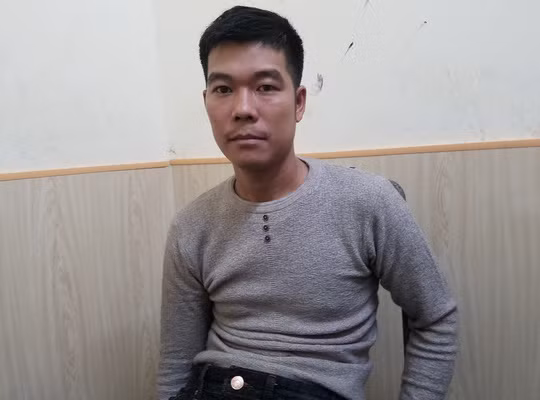 Đối tượng Vũ Thế Thuỳ tại cơ quan điều tra.