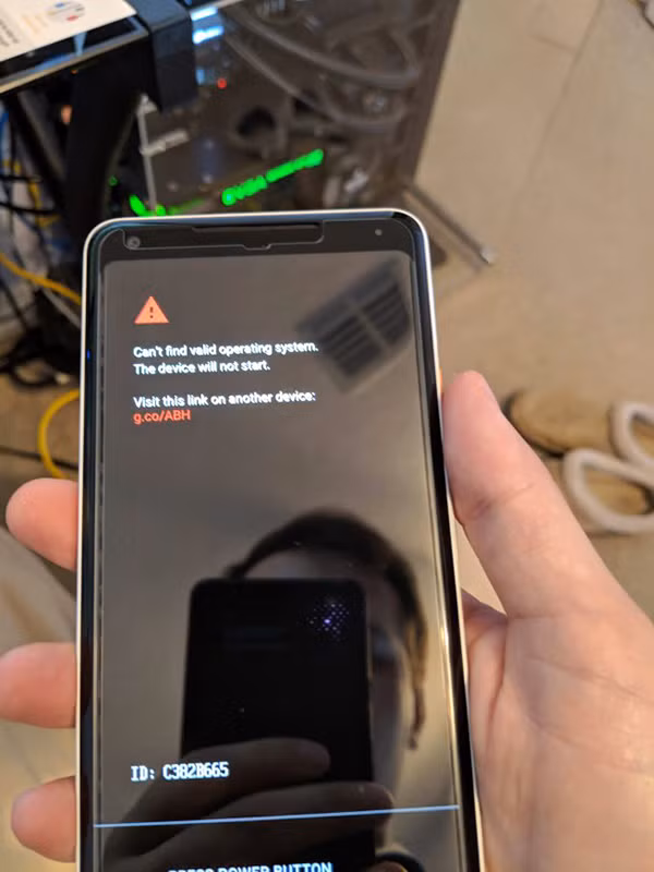 Lỗi không hệ điều hành trên Google Pixel 2 XL.