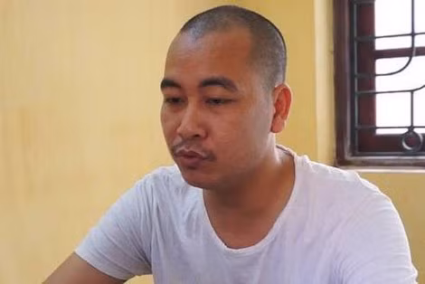 Đối tượng Nguyễn Xuân Vẻ tại cơ quan điều tra.