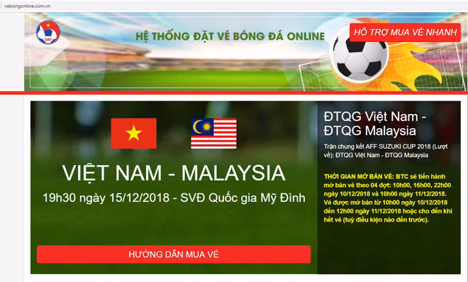 Giao diện trang web giả mạo