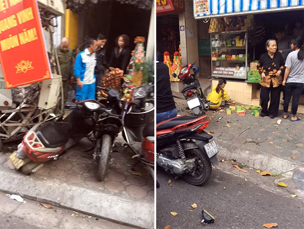 Hiện trường sau khi tai nạn xảy ra. Ảnh: L.Hoàng