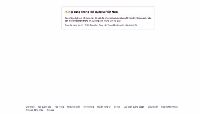 Trang Facebook của bà Phạm Thị Yến đã bị khóa.