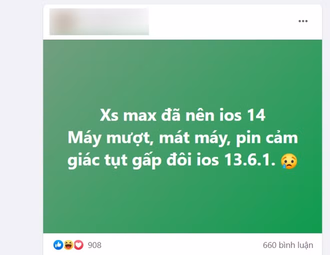 Người dùng phản ánh tình trạng của iOS 14.