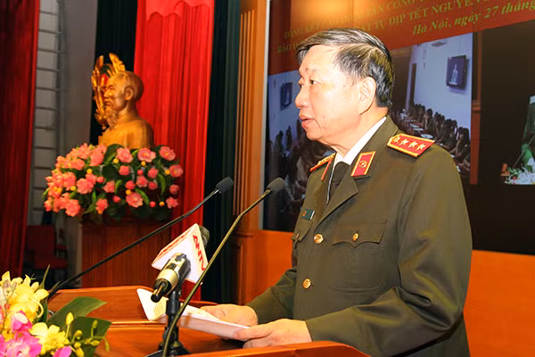 Bộ trưởng Tô Lâm phát biểu khai mạc Hội nghị. Ảnh Việt Hưng.