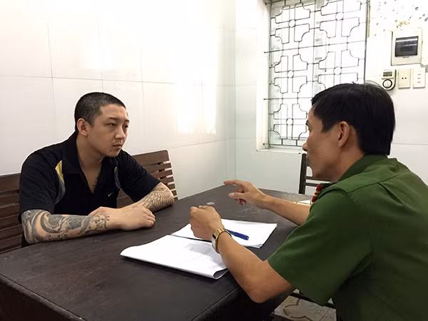 Nguyễn Thanh Trung tại cơ quan điều tra.
