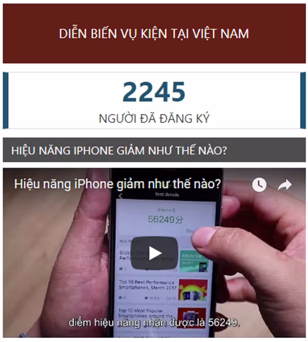 Người dùng iPhone tại Việt Nam đăng ký kiện Apple.