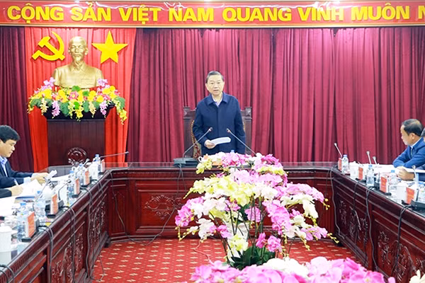 Thượng tướng Tô Lâm phát biểu tại hội nghị.