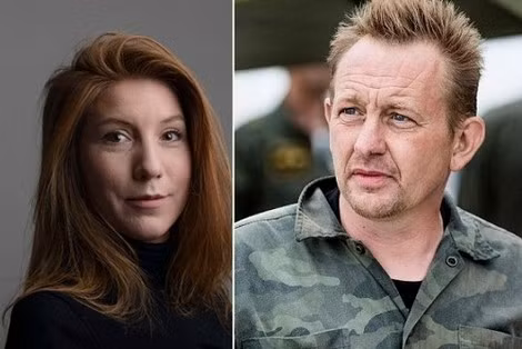 Nữ phóng viên Kim Wall và nhà chế tạo tàu ngầm Peter Madsen.