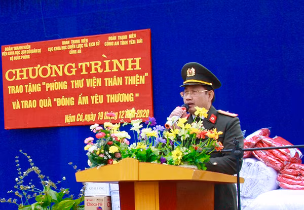 Đại tá Nguyễn Văn Việt - Phó Cục trưởng Cục Khoa học, Chiến lược và Lịch sử Công an phát biểu tại Chương trình